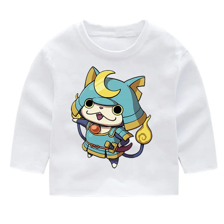 Yokai Watch/Детские Модные хлопковые футболки с длинными рукавами и принтом детские топы с длинными рукавами, кофта с капюшоном для маленьких девочек