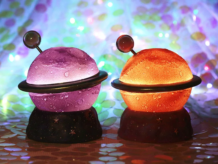 Творческий мини Galaxy Night Light Симпатичные планета 3d Moon лампа прикроватная светодиодный ночник Детей Ночь светильники, декор дома аксессуары