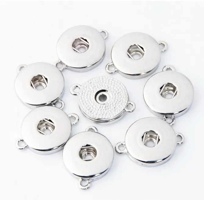 30pcs/lot Metal Silver 18mm Snap Button Findings For Diy Snap Button