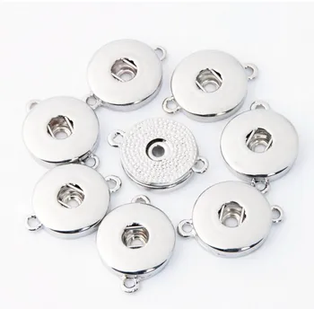 

30pcs/lot Metal Silver 18mm Snap Button Findings For Diy Snap Button Jewelry Accessories