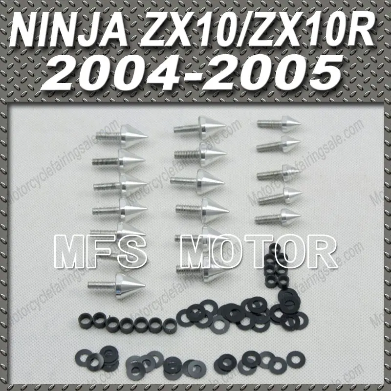 

Silver For Kawasaki Fairing Bolts Kit Aluminum For Ninja ZX10/ZX10R Motorcycle Fairing Bolts kit Aluminum Spike Ninja ZX10/ZX10R