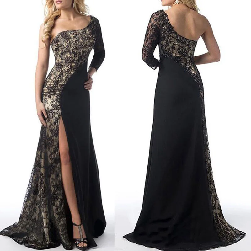 Europe Style Sexy Women Lace Dress Fashion Partwork Long For Wedding Party Woman Plus Size Dresses 4XL | Женская одежда