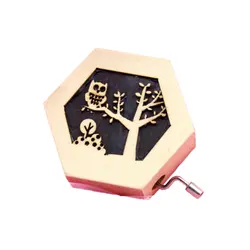 NICEXMAS 1 шт. деревянная музыкальная шкатулка мультяшная ручная выкручивающаяся ветряная пустые коробки Музыкальная Коробка для дня рождения
