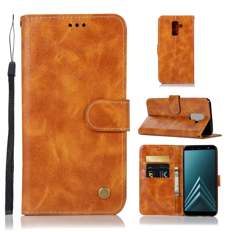 

Retro PU Leather Wallet Case For Samsung Galaxy J8 2018 Case Coque Flip Cell Phone Bag For Funda Samsung J8 2018 Case Cover