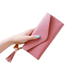 Длинные бумажники женские кошельки кисточкой Мода Портмоне держатель для карт женские кошельки женский высокое качество клатч мешок