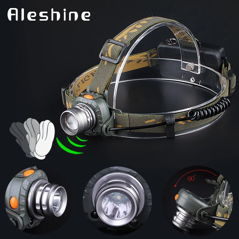 Night Fishing IR Sensor Led Headlamp 18650 Battery 3W 240 Lumens Head Lamp Motion Sensing Zoomable Hoofdlamp Outdoor Camping | Освещение