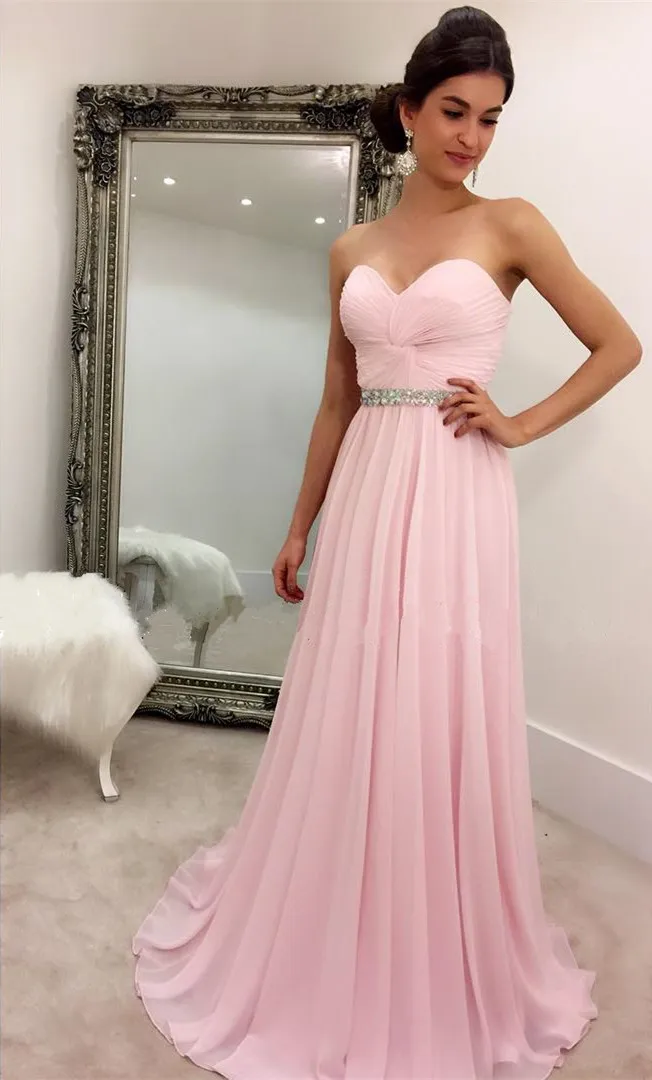 baby pink evening dress