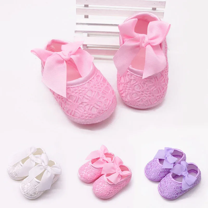 

Baby Shoes Bowknot Soft Comfortable Bottom Non-slip Baby Girl Princess Shoes Solid Color Newborn Toddler Infant Baby Shoes