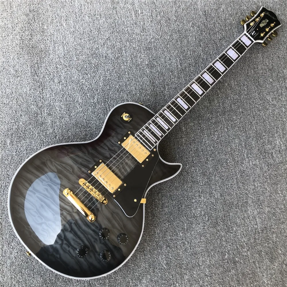 

Grote Black Burst maple top Electric Guitar Gold Hardware Solid Mahogany Standard Guitarra Free shipping