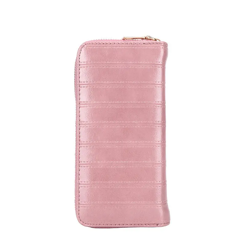 

Fashion Long Organizer PU Leather Women Wallets Large Capacity Purse Card Holder Phone Pocket Lines Woman Money Bag bolsas KKP