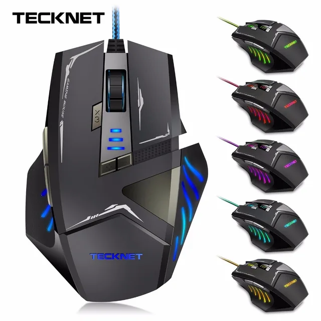TeckNet Gamer 7000 DPI Optique Filaire Gaming Mouse Gamer Pour PC Portable accessoires Informatiques