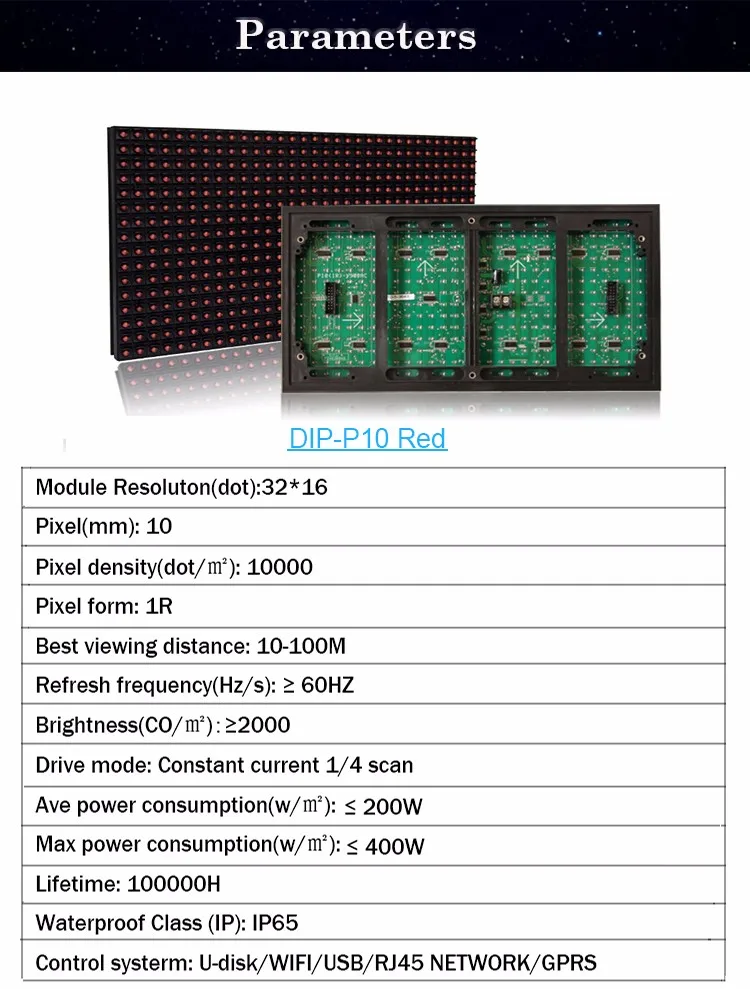Chip de Digitalização Vermelha ao ar Módulo do Painel de Exibição Exibição de Mensagem Preço de Fábrica 10mm P10 1 e 4 Epistar Única Cor Livre Levou de Mensagem 320x160mm 32x16 Pixels 5 Cheap single led module
