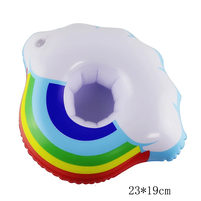

Hawaii Flamingo Watermelon pineapple Doughnut fruit drink Holder Cute Pool Float Inflatable Swimming Beach Party supplies