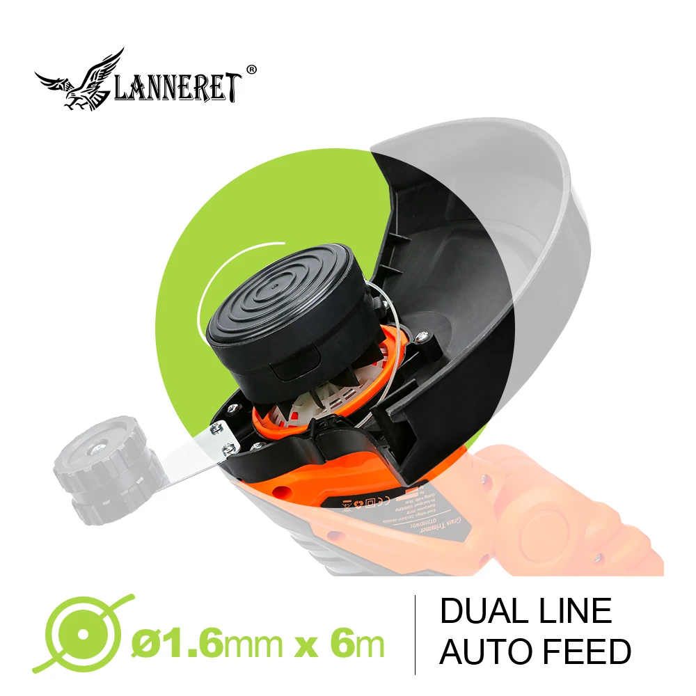 LANNERET 550W AC Electric Grass Trimmer Hand Cleaner Grass Cutter Machine Line Trimmer Ajustable Shaft Rotation Tube Garden Tool LANNERET 550W AC Electric Grass Trimmer Hand Cleaner Grass Cutter Machine Line Trimmer Ajustable Shaft Rotation Tube Garden Tool