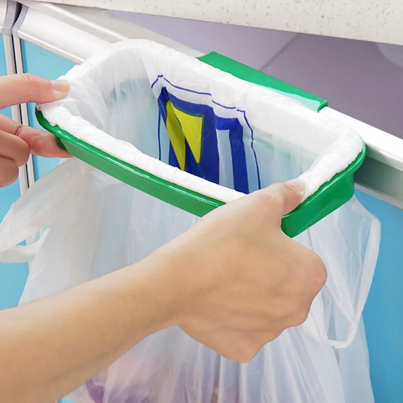 Buy Kitchen Plastic Hook Rack Rubbish Trash Bag Holder Rack Storage
