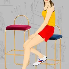 Скандинавский барный стул современный минималистичный легкий роскошный высокий стул Металл Кованое железо домашний креативный персональный барный стул