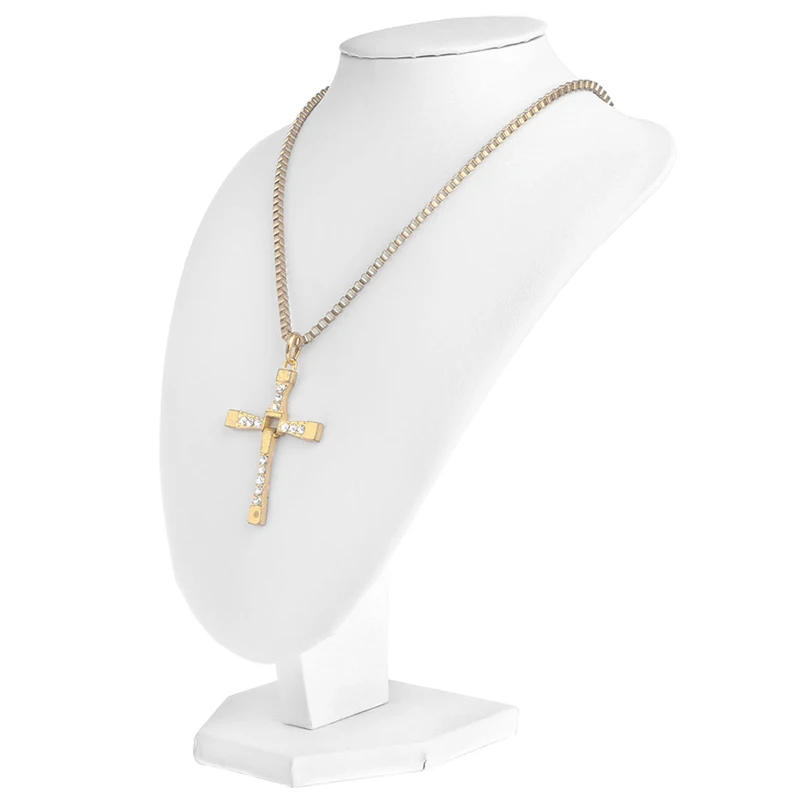 

Faux Leather Mannequin Necklace Pendant Jewelry Bust Neck Display Stand Holder
