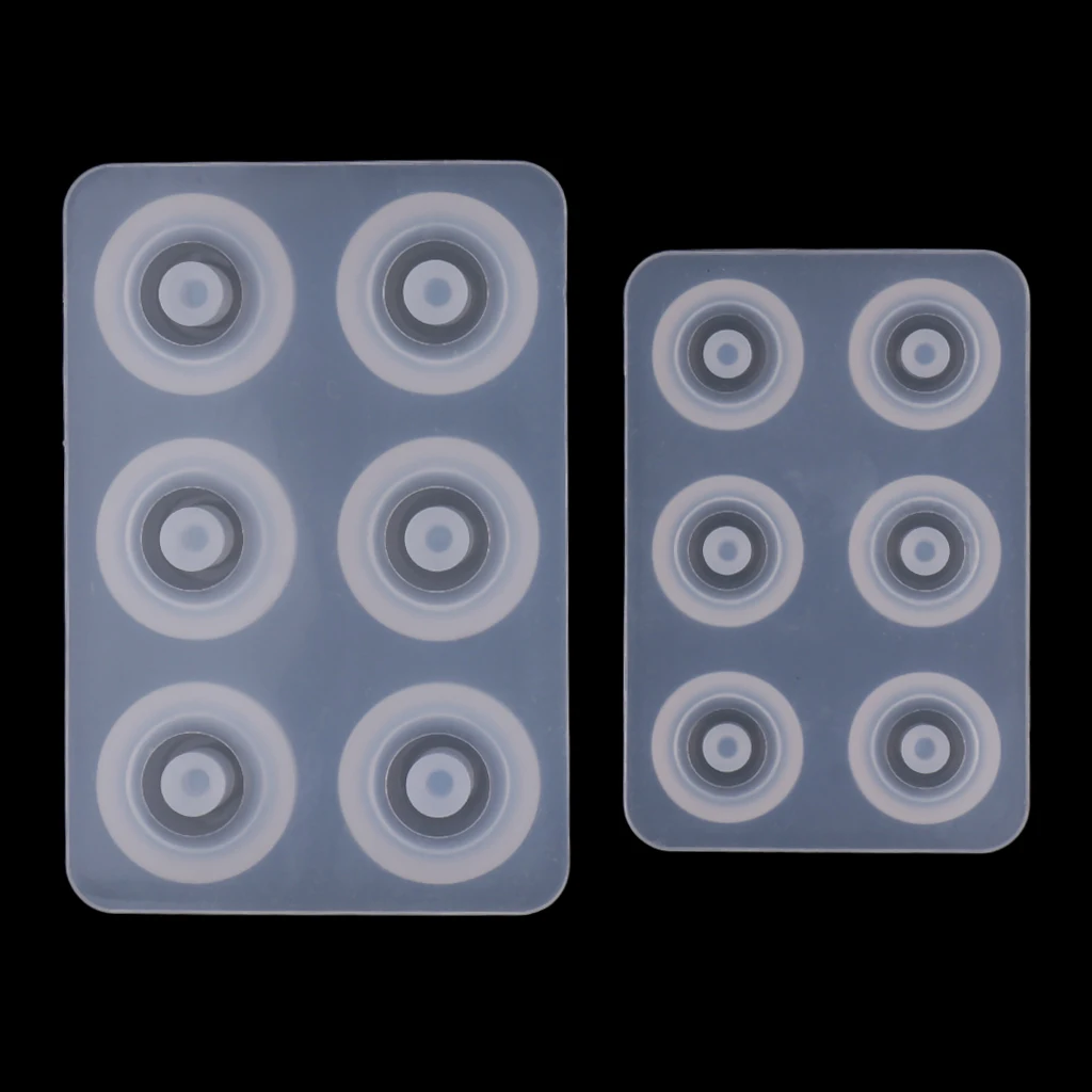 4 Sets Resin Casting Molds, Silicone Resin Jewelry Mold Making Large Hole European Spacer Beads DIY Mold - 2 Styles & Sizes