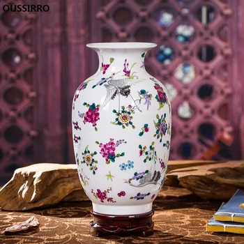 

OUSSIRRO Jingdezhen Ceramic Vases Pottery Decoration living room Flower arrangement Modern home Simple TV cabinet Christmas gift