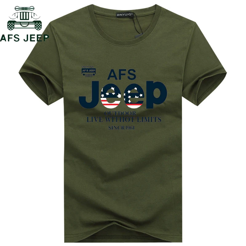 AFS JEEP брендовая летняя футболка мужская хлопковая Военная футболка с коротким рукавом армейская тактическая футболка больших размеров M-5XL ... AFS JEEP брендовая летняя футболка мужская хлопковая Военная футболка с коротким рукавом армейская тактическая футболка больших размеров M-5XL ...