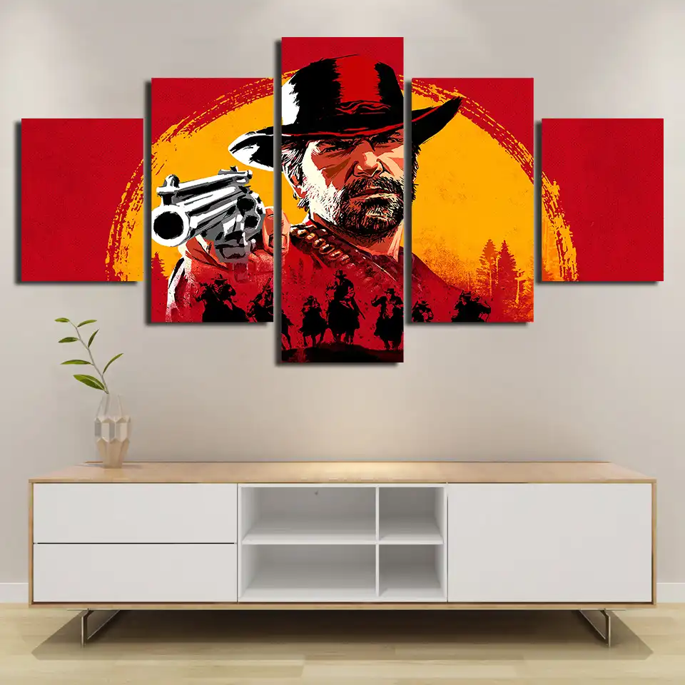 Топ рейтинг холст живопись красный изображения из фильма Red Dead Redemption 2 Gutch's Gang