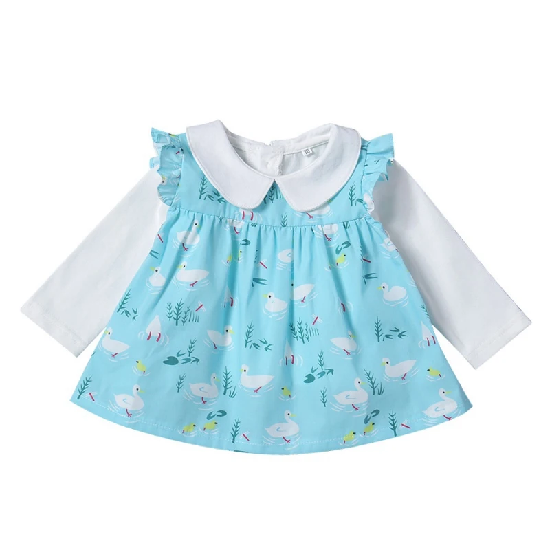 Autumn Baby Girl Clothes Cute Dark Print Sleeveless Dress Set Long Sleeve Print T-shirt Vest Set Outfits Autumn Baby Girl Clothes Cute Dark Print Sleeveless Dress Set Long Sleeve Print T-shirt Vest Set Outfits