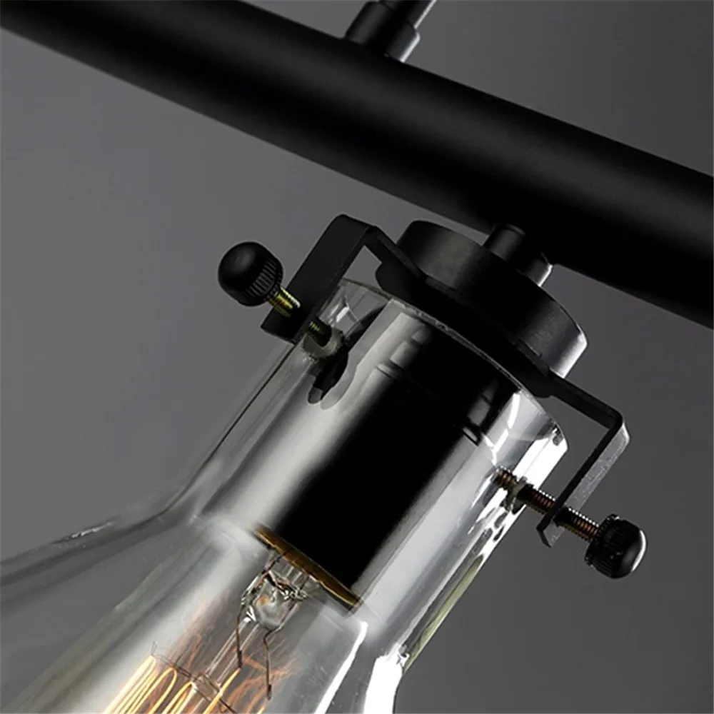 Vintage Industrial Pendant Lights Wrought Iron Lighting Bar Hotel Kitchen Island Glass LED Light Antique Pendant Ceiling Lamp