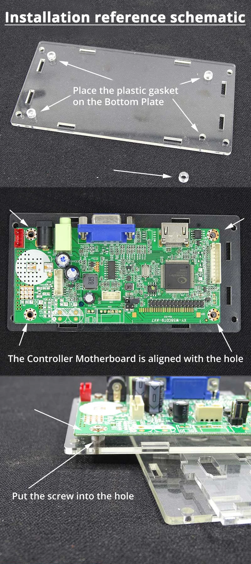 For our M.NT68676 controller driver card motherboard LED/LCD controller driver board transparent Acrylic protective case box