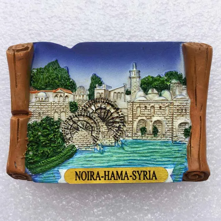 Middle East Historical Town Malula, Syria Tourist Souvenir Three-dimensional landscape Magnetic stickers Refrigerator - Цвет: Красный