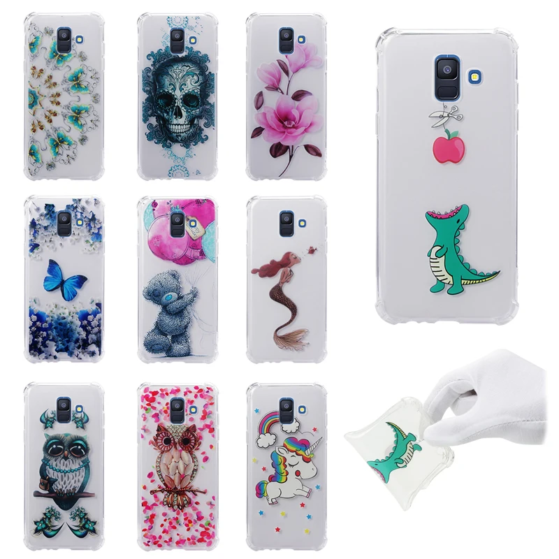 

Luxury Anti-knock Unicorn Cases Phone Soft TPU Silicone Cover Shell Coque Fundas Capa for Samsung Galaxy A6 A6Plus 2018 Note 9
