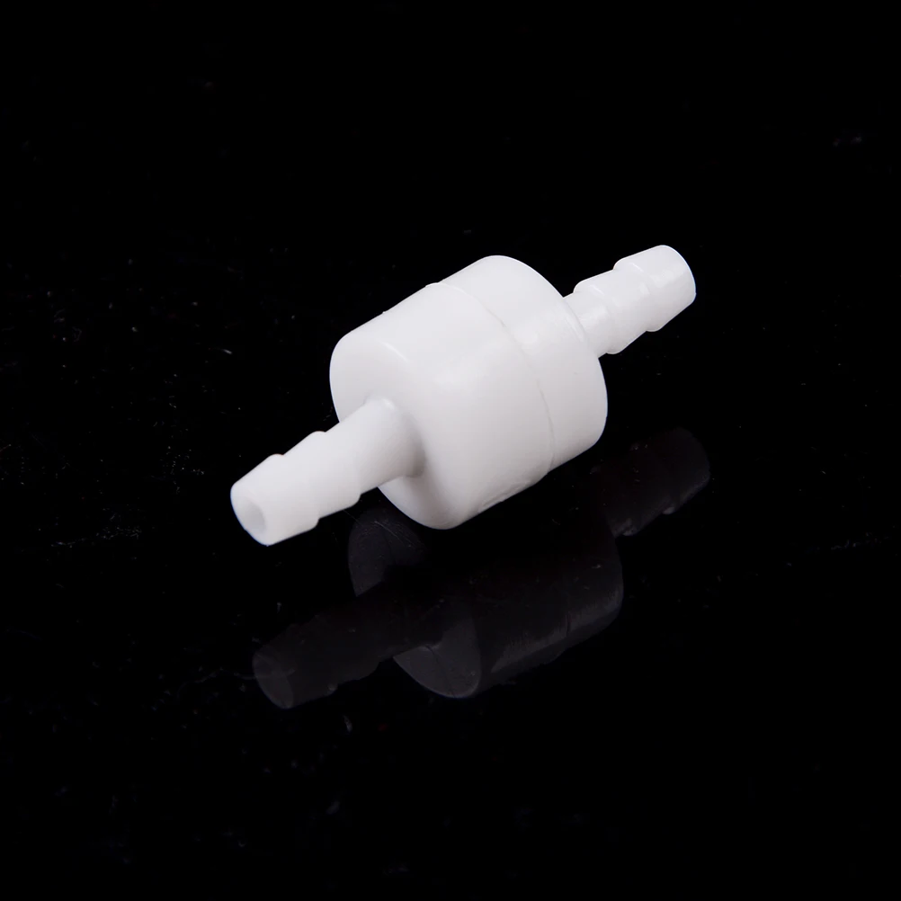 

White Plastic One Way Inline Check Valve Fuel Gas Fluids Valve Liquid Water 6mm High Quality