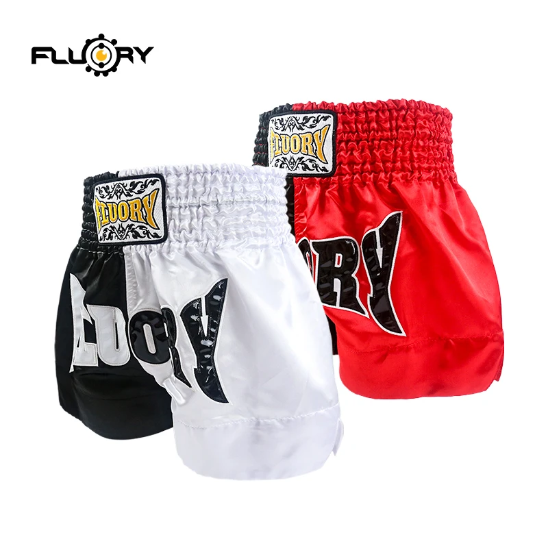 Черно белые шорты muay thai с принтом и вышивкой mma для тренировок соревнований