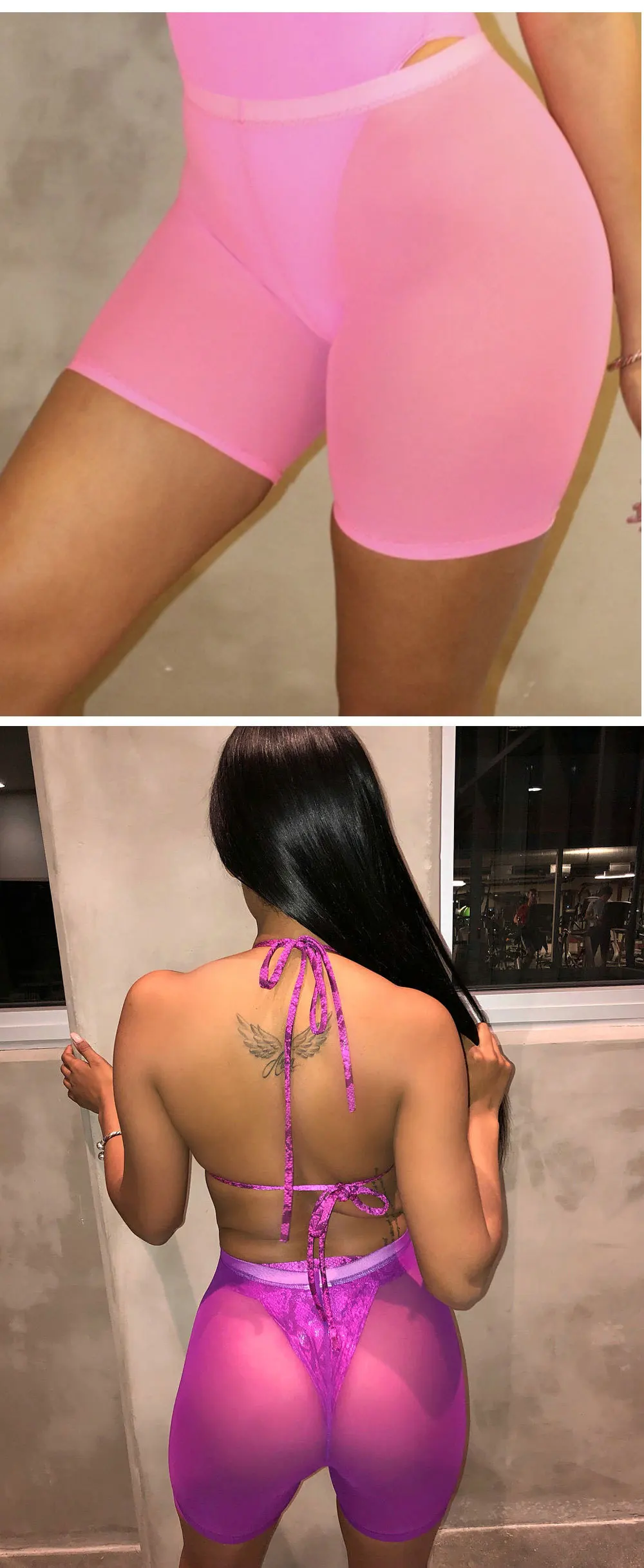 Женские сексуальные неоновые сетчатые облегающие Мини-шорты с высокой талией, летние прозрачные флуоресцентные розовые зеленые фиолетовые желтые Прозрачные шорты