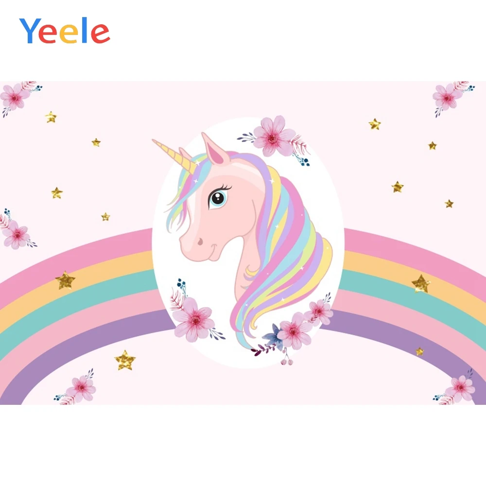 

Yeele Rainbow Unicorn Backdrops Baby Birthday Part Portrait Photography Background Custom Photographic Backdrop For Photo Studio