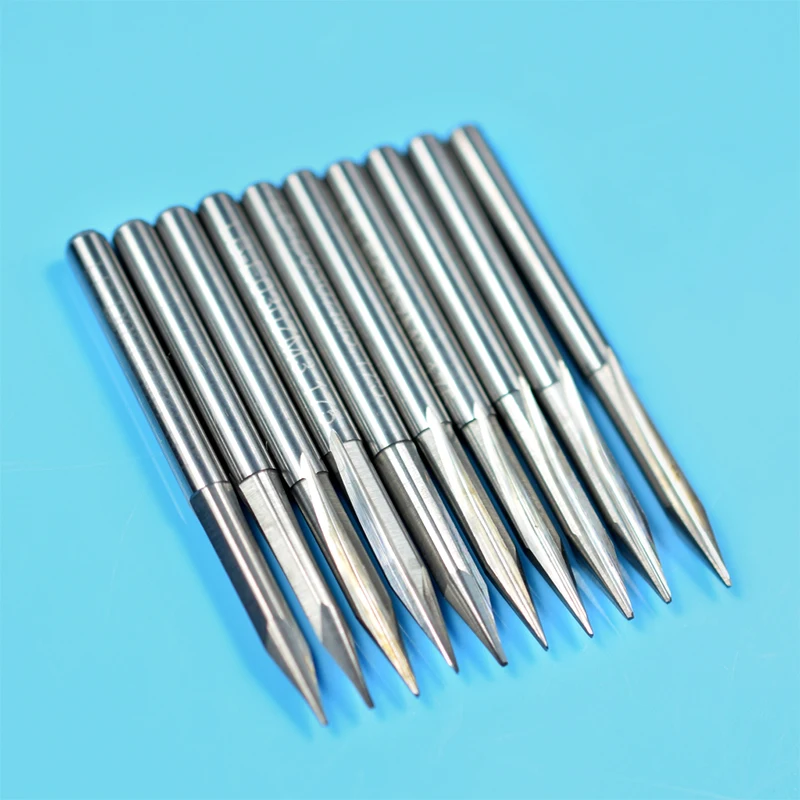 

XCAN 10pcs 3.175 Shank Two Flute End Mills 20 Degrees 0.1/0.2/0.3/0.5mm V shape CNC Engraving Bit for Hardwood CNC Router Bit