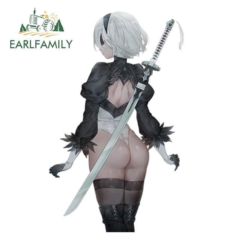 

EARLFAMILY 13cm x 8.42cm Anime NieR Automata for 2B Render Sexy Women Soldiers Cartoon Girl Decal Waterproof Car Sticker