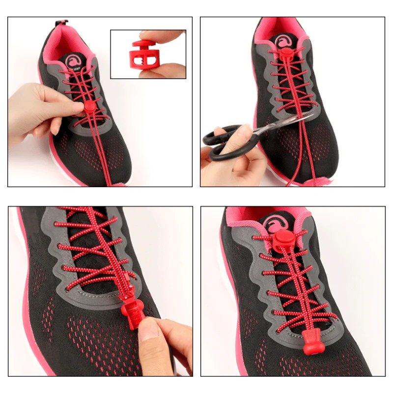 Shoe Laces Jogging Shoestrings Elastic Lock 1Set Hot Sale Triathlon Popular 25 Colors Stretching Sneaker Shoelaces Lace Running