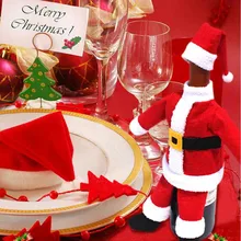 Горячая 1 шт. колпачок на винную бутылку Санта-Клауса рождественские вечерние рождественское настольное украшение крышка бутылки вина Рождественский Декор