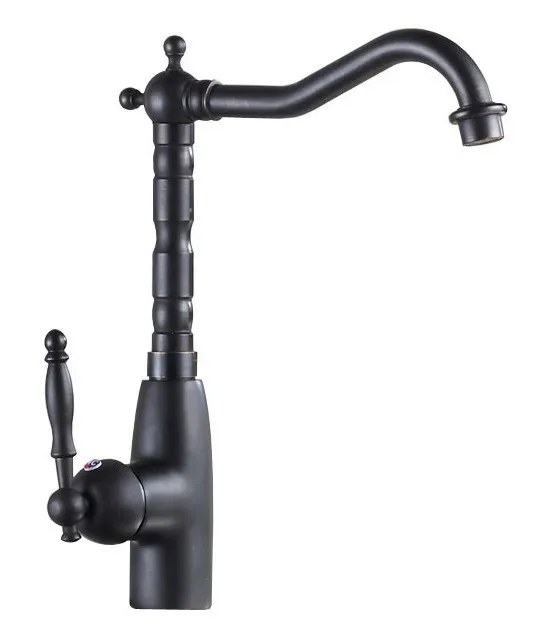 Kitchen & Bathroom Faucets Black Oil Rubbed Brass Kitchen Sink Faucet Hot And Cold Water Mixer Tap zsf071