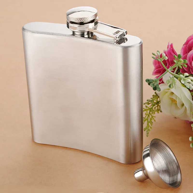 Portable 6oz Stainless Steel Hip Flask With Funnel Cap Bottle Whiskey Wine Liquor Alcohol Pot