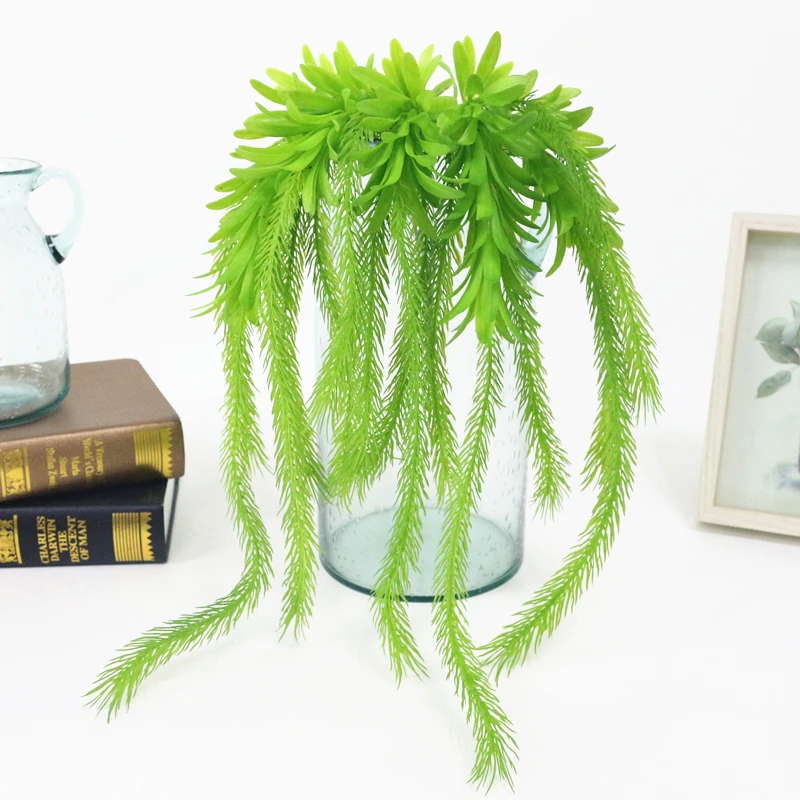 JAROWN Artificial Dragon Grass Green Plants Simulation Plastic Pine Needles Small Hanging Vine For Wedding Decoration Home Decor Flower (7)