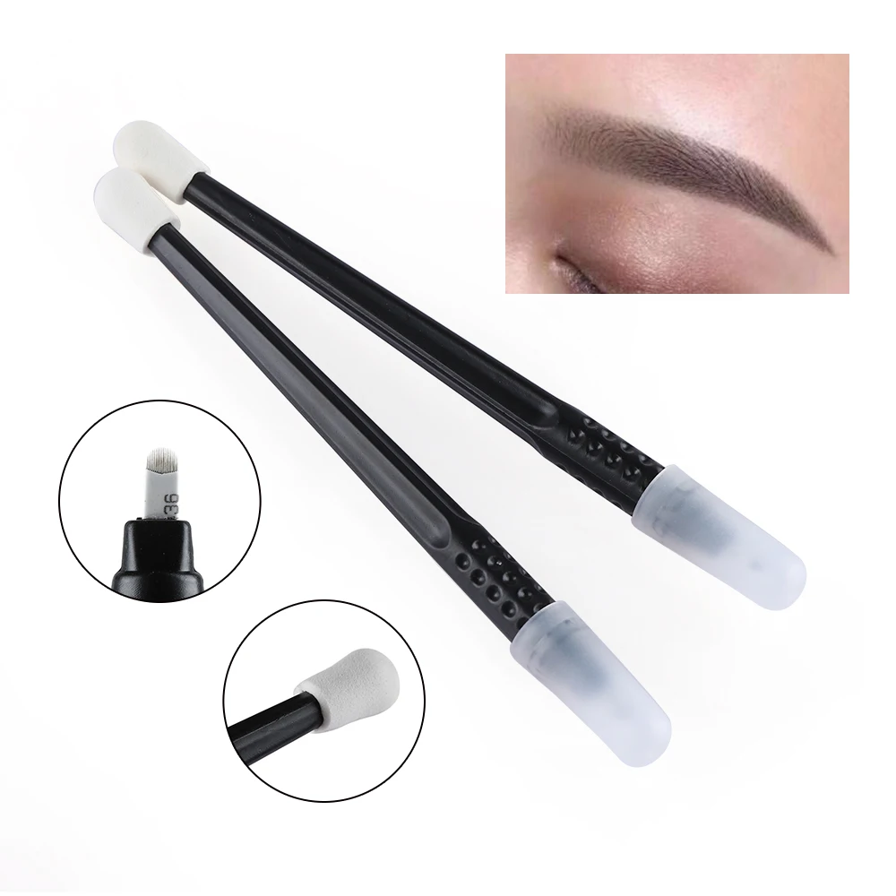 

Microblading Manual Disposable Tattoo Pen With Needles Eyebrow Tattoo Permanent Makeup F9 F12 U18 pins Needles Embroidery Blades