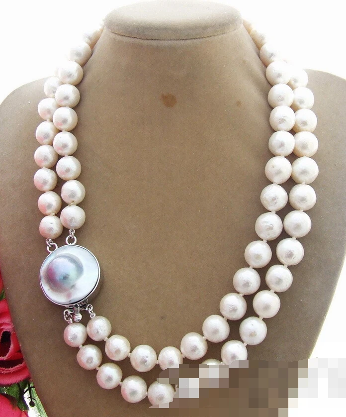 

06348 Bead-Nucleated Pearl Necklace-Mabe Clasp