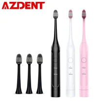 Новинка, электрическая зубная щетка Top Sonic, 2 режима, AA батарея, 2/4 шт., сменные головки, Глубокая чистка, зубная щетка, таймер для взрослых