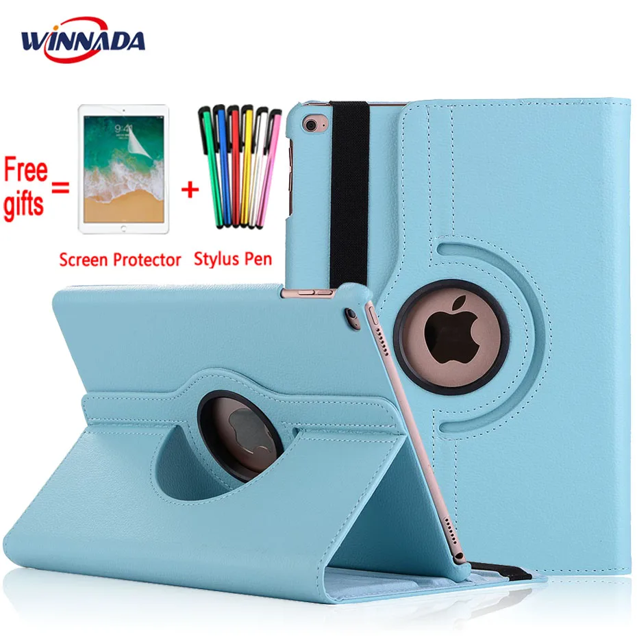 

For ipad air 2 case, lichee grain 360 degree rotate Full Body Protective Cover Flip For ipad air / For ipad 2017 2018 cover
