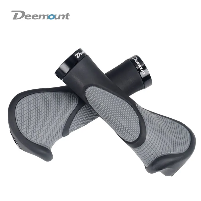 Deemount Comfy Cycling Hand Grips Black Grey Dual Color Tone Grip Handlebar End Sheath Casing Hand Rest Good Fit to Palm