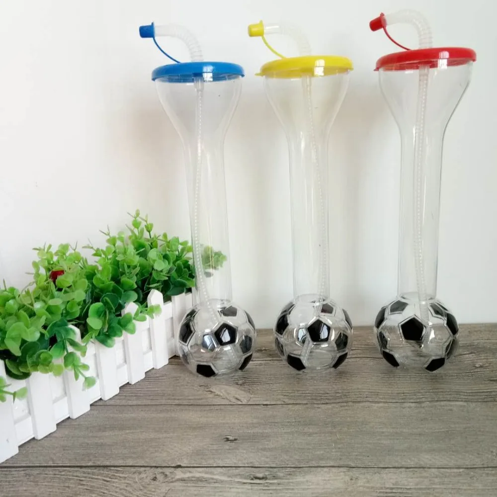 

PET pearl milk tea burst milk cola beverage space singular 600ml wedding festival children's Straw FOOTBALL water bottle