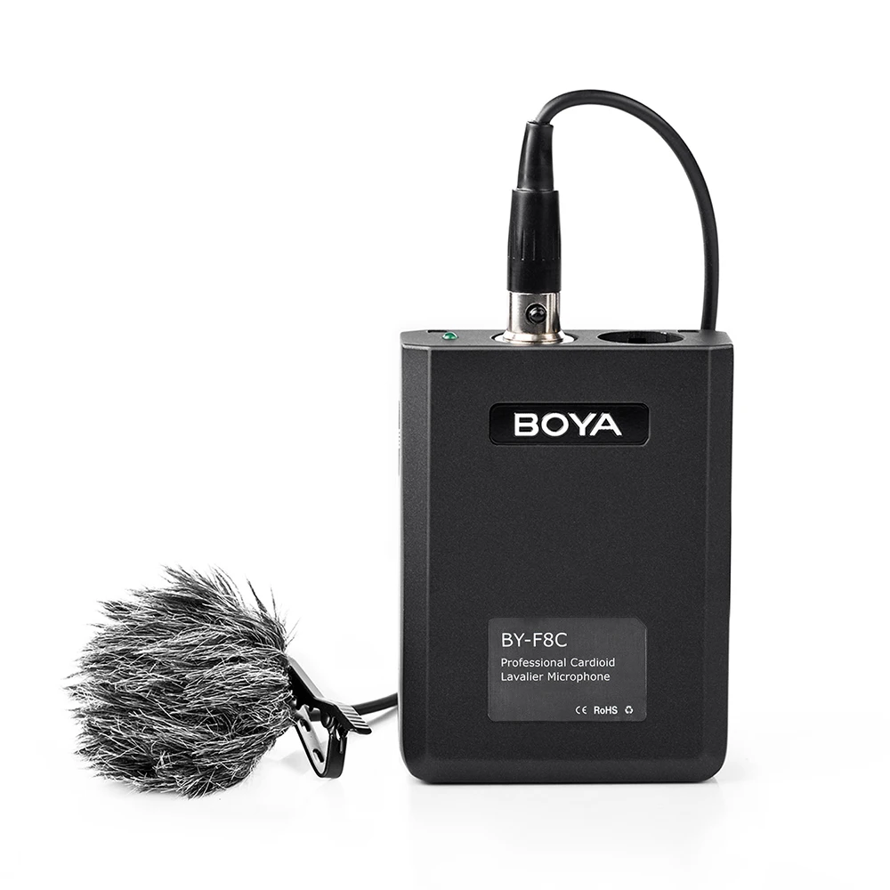 

Boya BY-F8C XLR Lavalier Cardioid Condenser Microphone Video Mic for DSLR For vocal and acoustic guitar applications 80dB Black