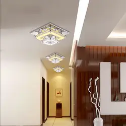 SMD5050 8 Вт светодиодные лампы для гостиной современные Короткие квадратные Хрустальные потолочные светильники Бесплатная доставка