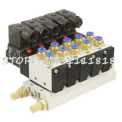 

AC 220V 2 Position 5 Way Single Head 5 Pneumatic Solenoid Valve w Base Qjbcl